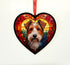 Welsh Terrier Stained Glass Effect Heart Suncatcher